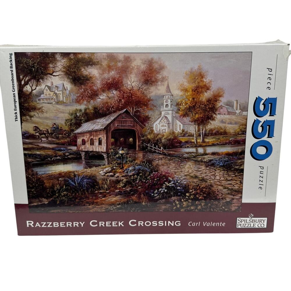 Razzberry Creek Crossing 550 Piece Jigsaw Puzzle The Art of Carl Valente‎ Sealed
